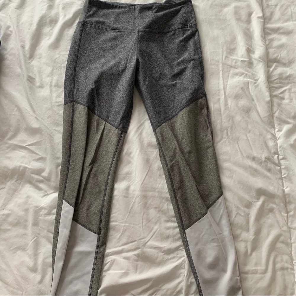 Gray/White Workout Leggings